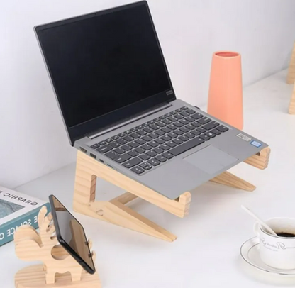 OakDesk Wooden Laptop and Phone Stand