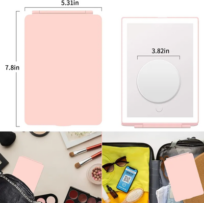 Petty Pet vanity mirror with lights - Foldable LED Touch Makeup Mirror