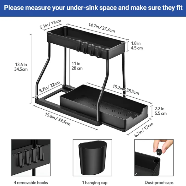 Petty Pet sponge holder sink - 2-Tier Sink Organizer Rack