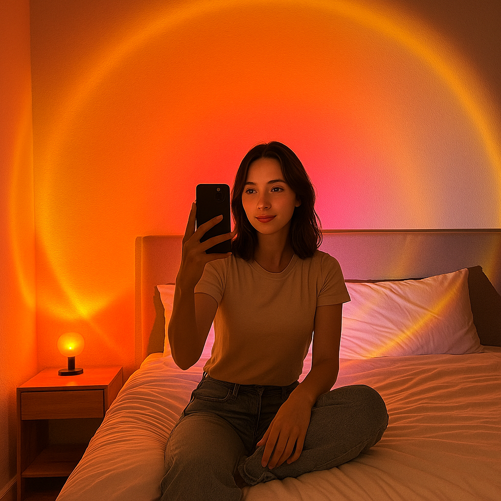RGB Sunset Lamp cozy ambiance