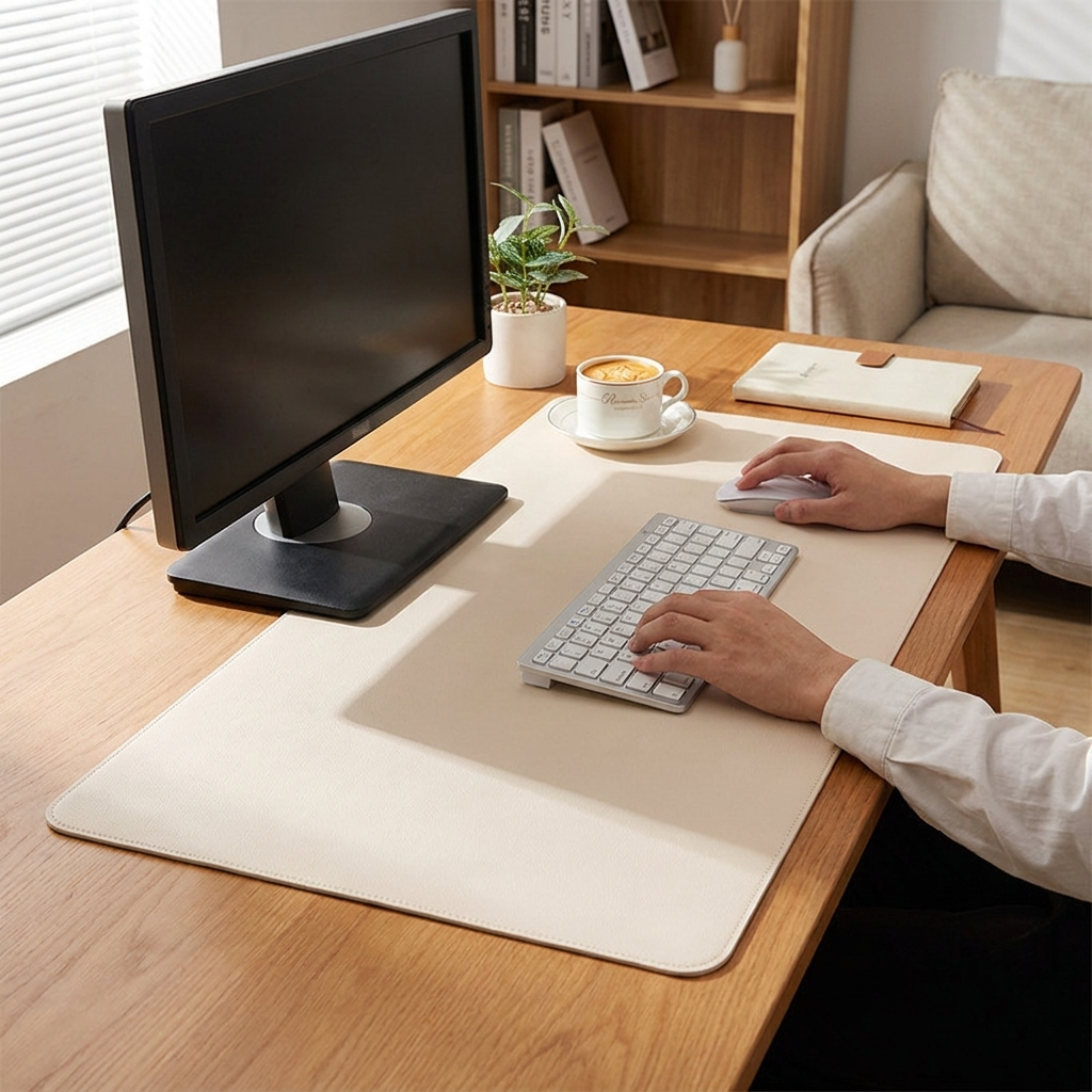 Waterproof Leather Desk Mat lifestyle