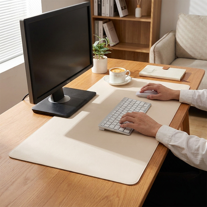 Waterproof Leather Desk Mat lifestyle