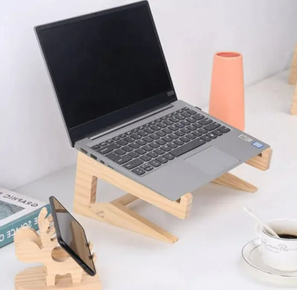 OakDesk Wooden Laptop and Phone Stand