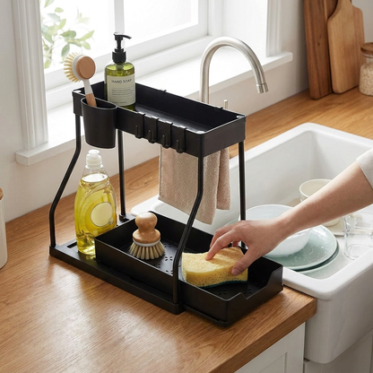 2-Tier Sink Organizer Rack lifestyle