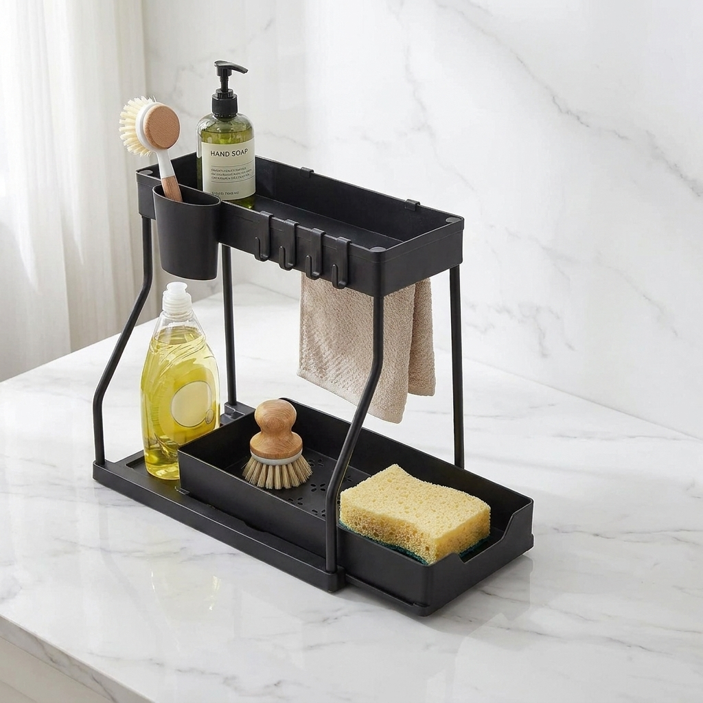 Kitchen Sink Organiser Rack close-up
