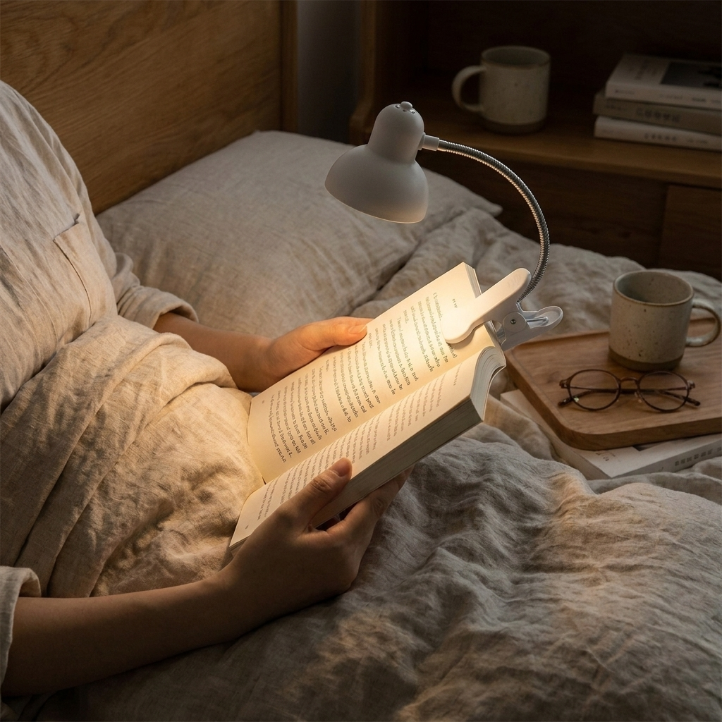 Mini Clip-On Book Light lifestyle